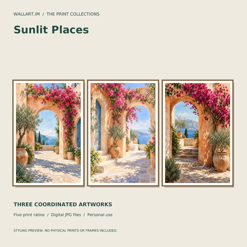 Sunlit Places, all three artworks