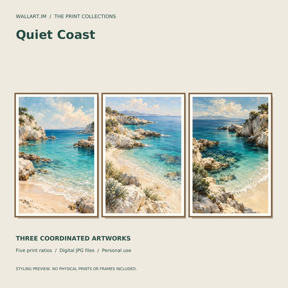 Quiet Coast, all three artworks