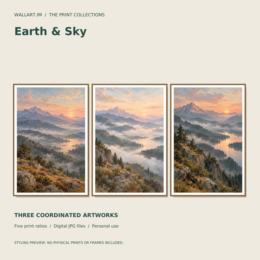 Earth & Sky, all three artworks